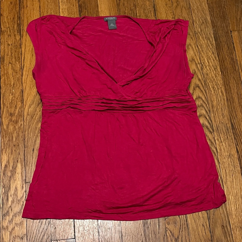 Ann Taylor Pintuck Blouse Size Large Petite